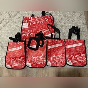 Set of 5 (4 Small 1 Medium) Lululemon Reusable Bags - Red